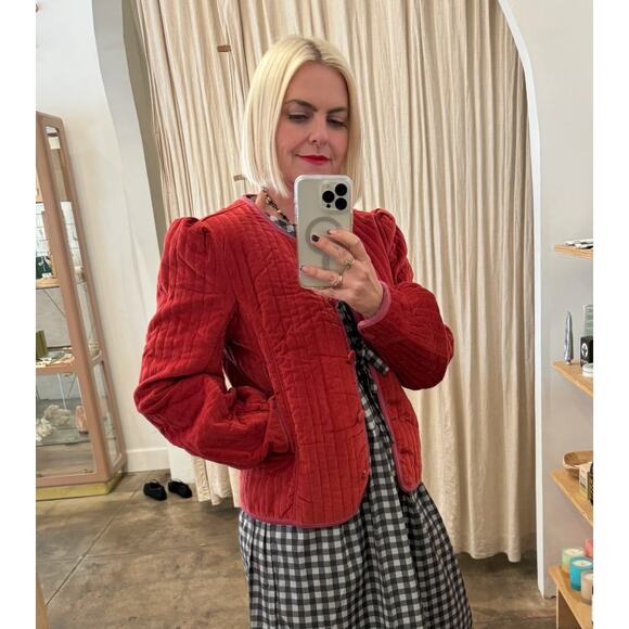 FREE PEOPLE Natalia Jacket in Sweet Heart Red Size XL - Picture 1 of 6